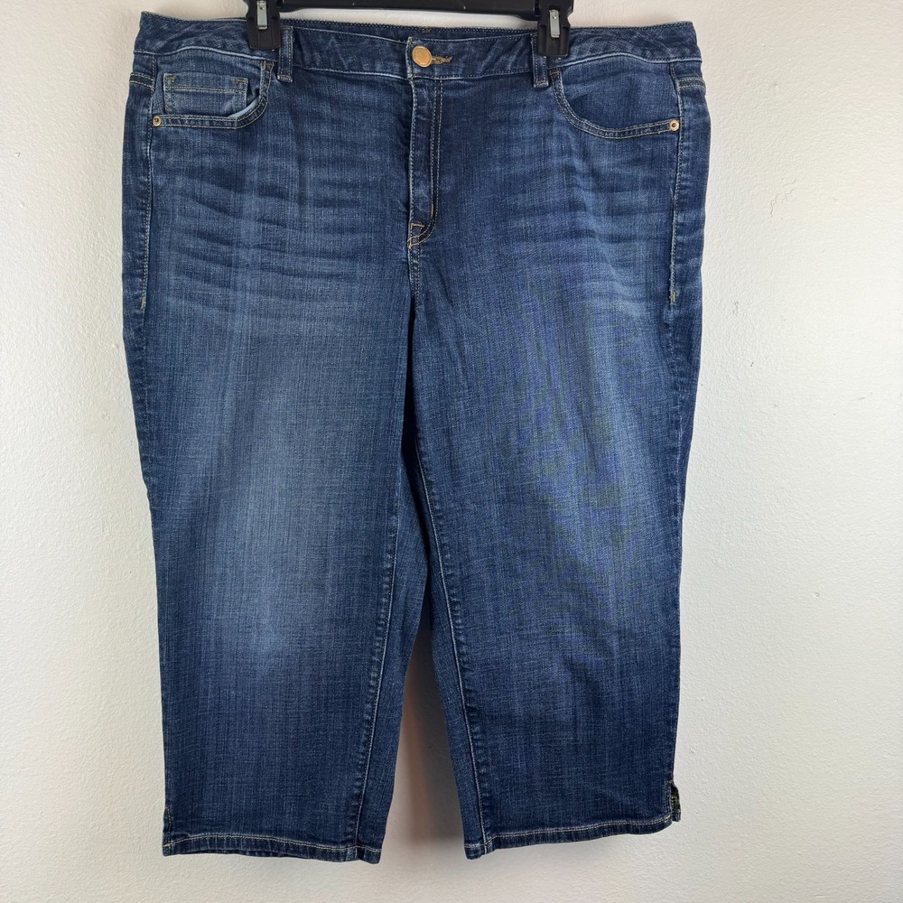 LANE BRYANT Womens cropped blue denim jean pants - 20‎